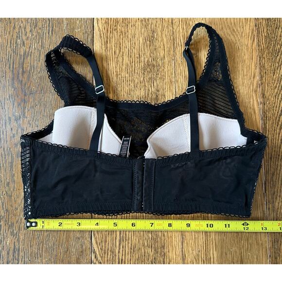 Victorias Secret Dream Angels Lined Demi Bra Black Lace over Nude Sz 36D - Picture 5 of 5